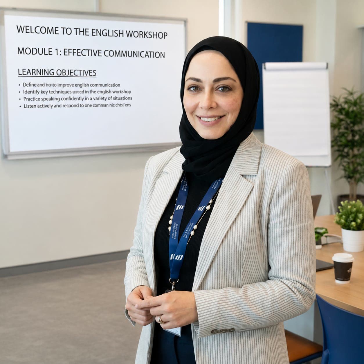 إيمان سعيد في ورشة اللغة الإنجليزية